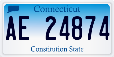 CT license plate AE24874