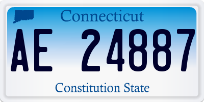 CT license plate AE24887