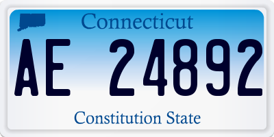 CT license plate AE24892