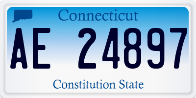 CT license plate AE24897
