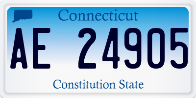 CT license plate AE24905
