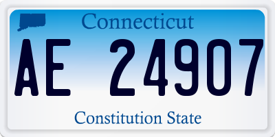 CT license plate AE24907