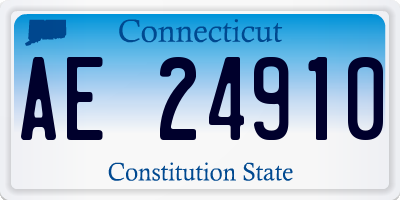 CT license plate AE24910