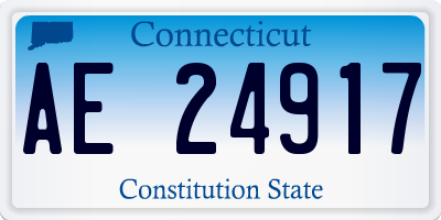 CT license plate AE24917