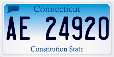 CT license plate AE24920