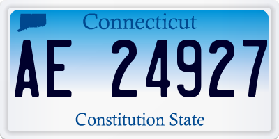CT license plate AE24927
