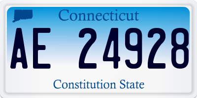 CT license plate AE24928