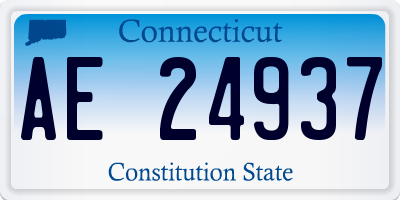 CT license plate AE24937