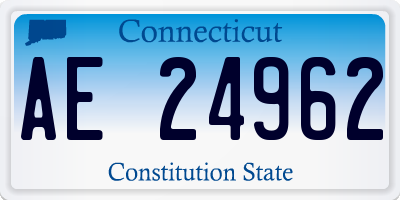 CT license plate AE24962