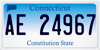 CT license plate AE24967