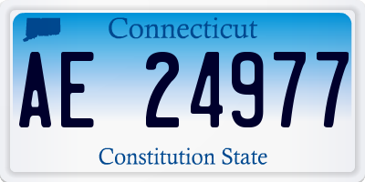 CT license plate AE24977