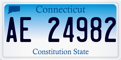 CT license plate AE24982