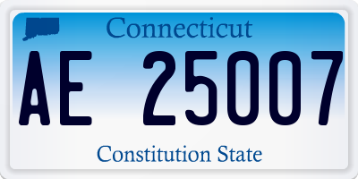 CT license plate AE25007