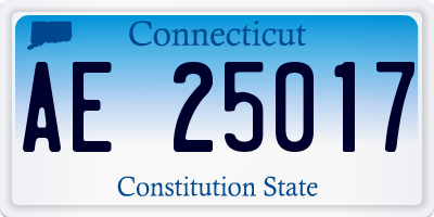 CT license plate AE25017