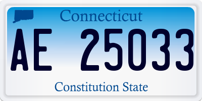 CT license plate AE25033