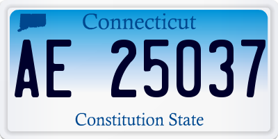 CT license plate AE25037