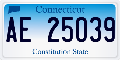 CT license plate AE25039