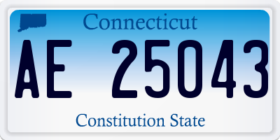 CT license plate AE25043