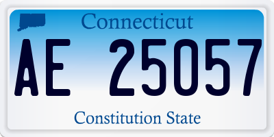 CT license plate AE25057