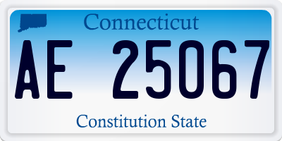 CT license plate AE25067