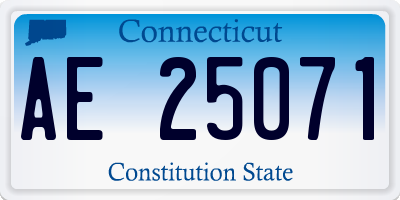 CT license plate AE25071