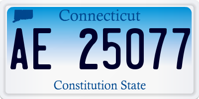 CT license plate AE25077