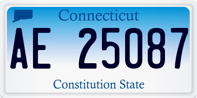 CT license plate AE25087