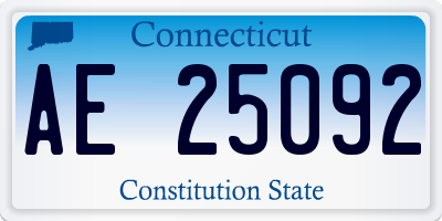 CT license plate AE25092