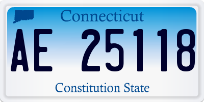 CT license plate AE25118