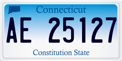 CT license plate AE25127