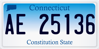 CT license plate AE25136