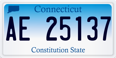 CT license plate AE25137