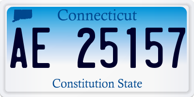 CT license plate AE25157