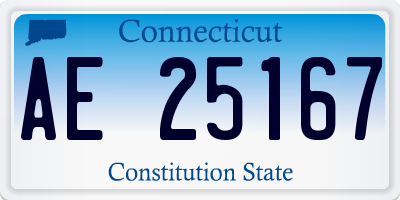 CT license plate AE25167