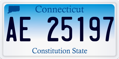 CT license plate AE25197