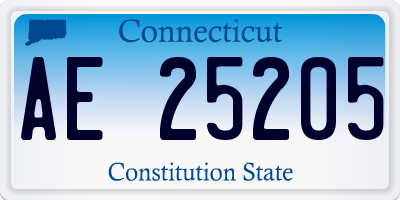 CT license plate AE25205
