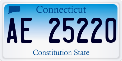 CT license plate AE25220