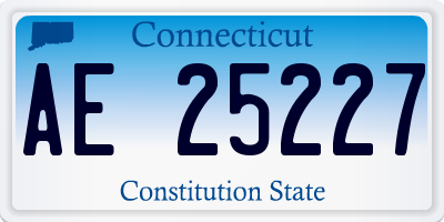 CT license plate AE25227