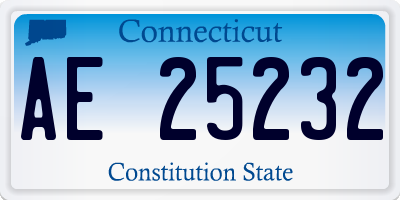 CT license plate AE25232