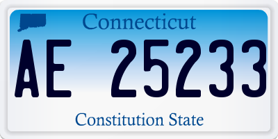 CT license plate AE25233
