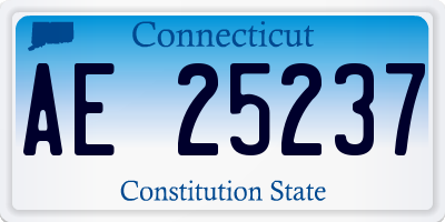 CT license plate AE25237