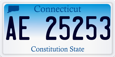 CT license plate AE25253