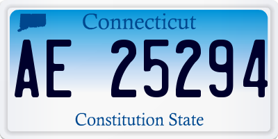 CT license plate AE25294
