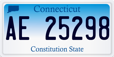 CT license plate AE25298