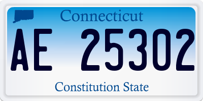 CT license plate AE25302