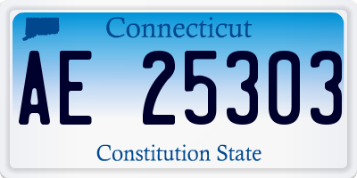 CT license plate AE25303