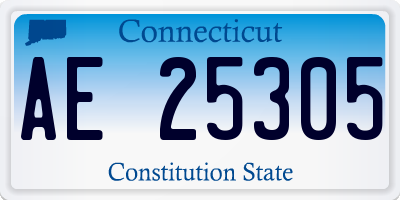 CT license plate AE25305