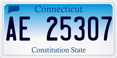 CT license plate AE25307
