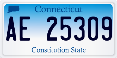 CT license plate AE25309