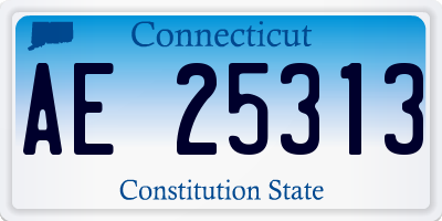 CT license plate AE25313